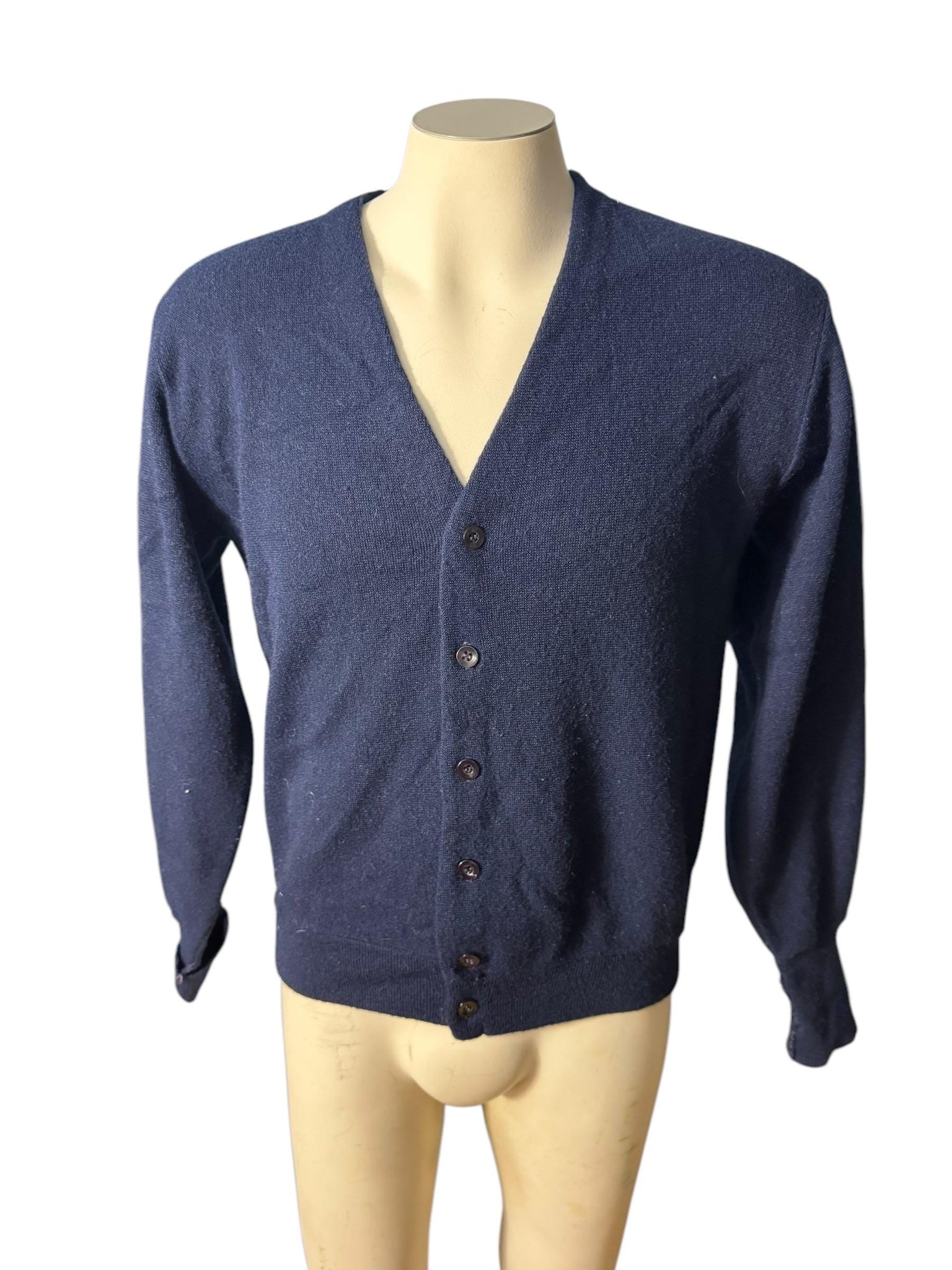 Vintage 70's men's Cranbrook cardigan sweater M blue