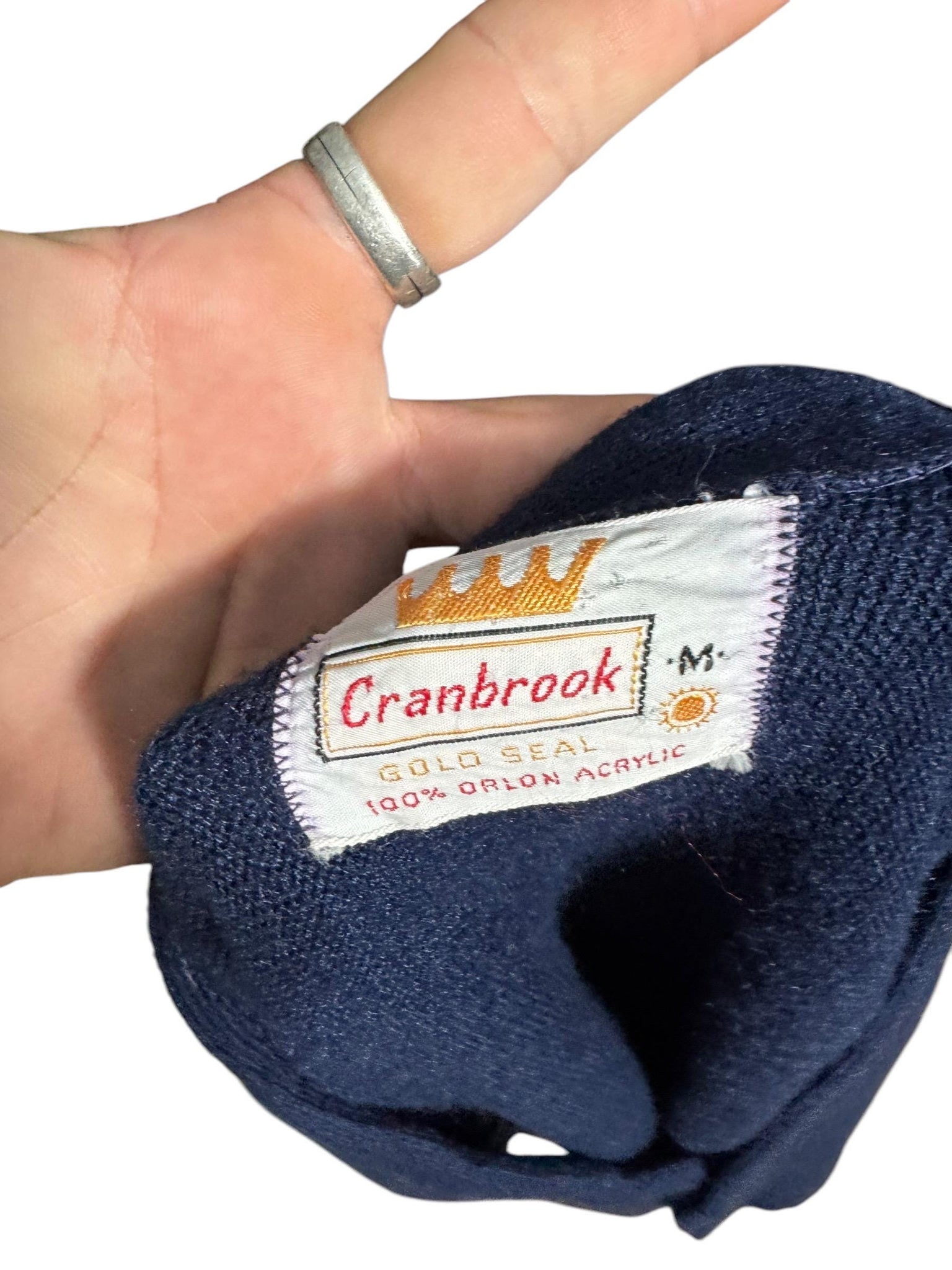 Vintage 70's men's Cranbrook cardigan sweater M blue