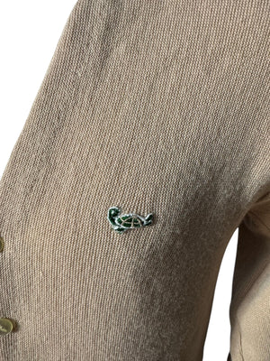 Vintage 70's men's tan cardigan sweater M Challenger
