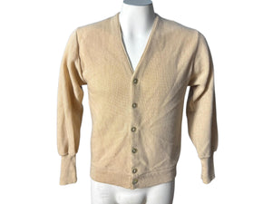 Vintage 70's men's tan cardigan sweater M
