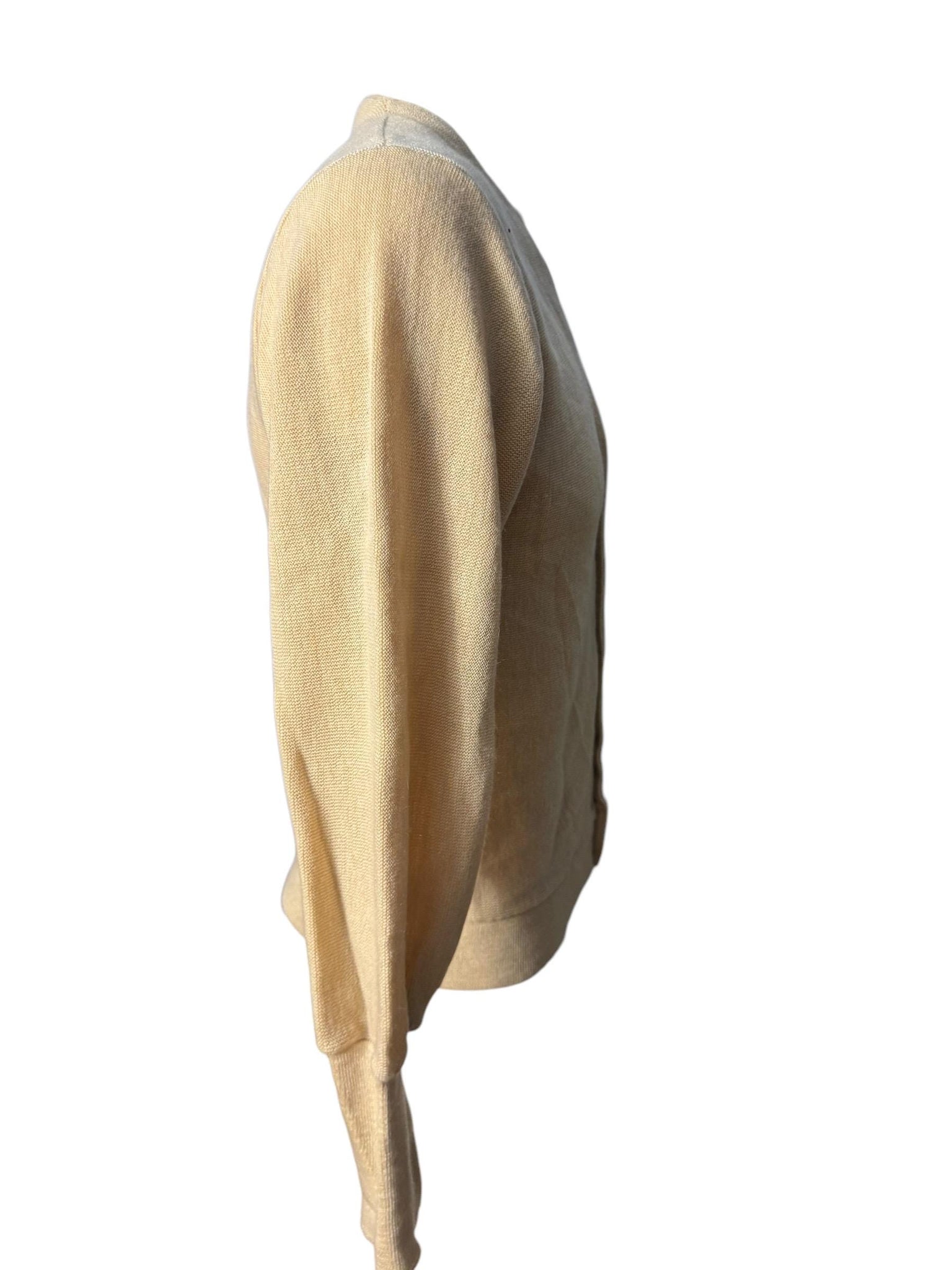 Vintage 70's men's tan cardigan sweater M