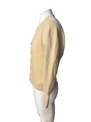 Vintage 70's men's tan cardigan sweater M