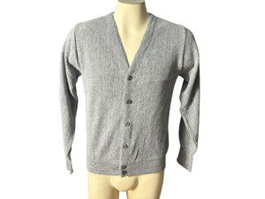 Vintage 70's men's gray cardigan sweater S Steeplechase