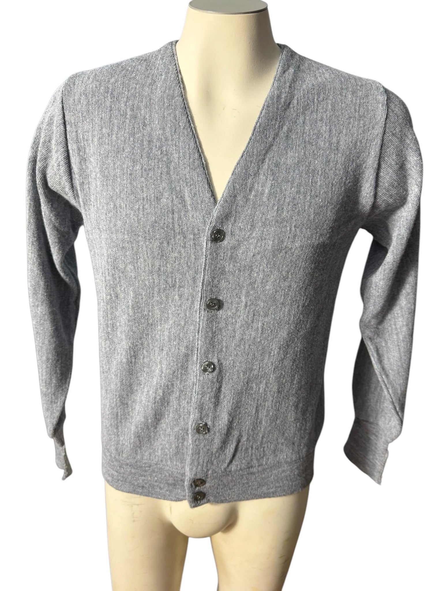 Vintage 70's men's gray cardigan sweater S Steeplechase