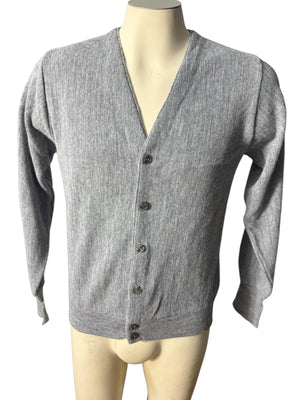 Vintage 70's men's gray cardigan sweater S Steeplechase