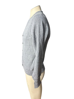Vintage 70's men's gray cardigan sweater S Steeplechase