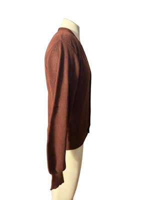 Vintage 60's men's brown cardigan sweater M L