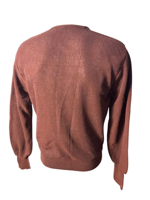 Vintage 60's men's brown cardigan sweater M L