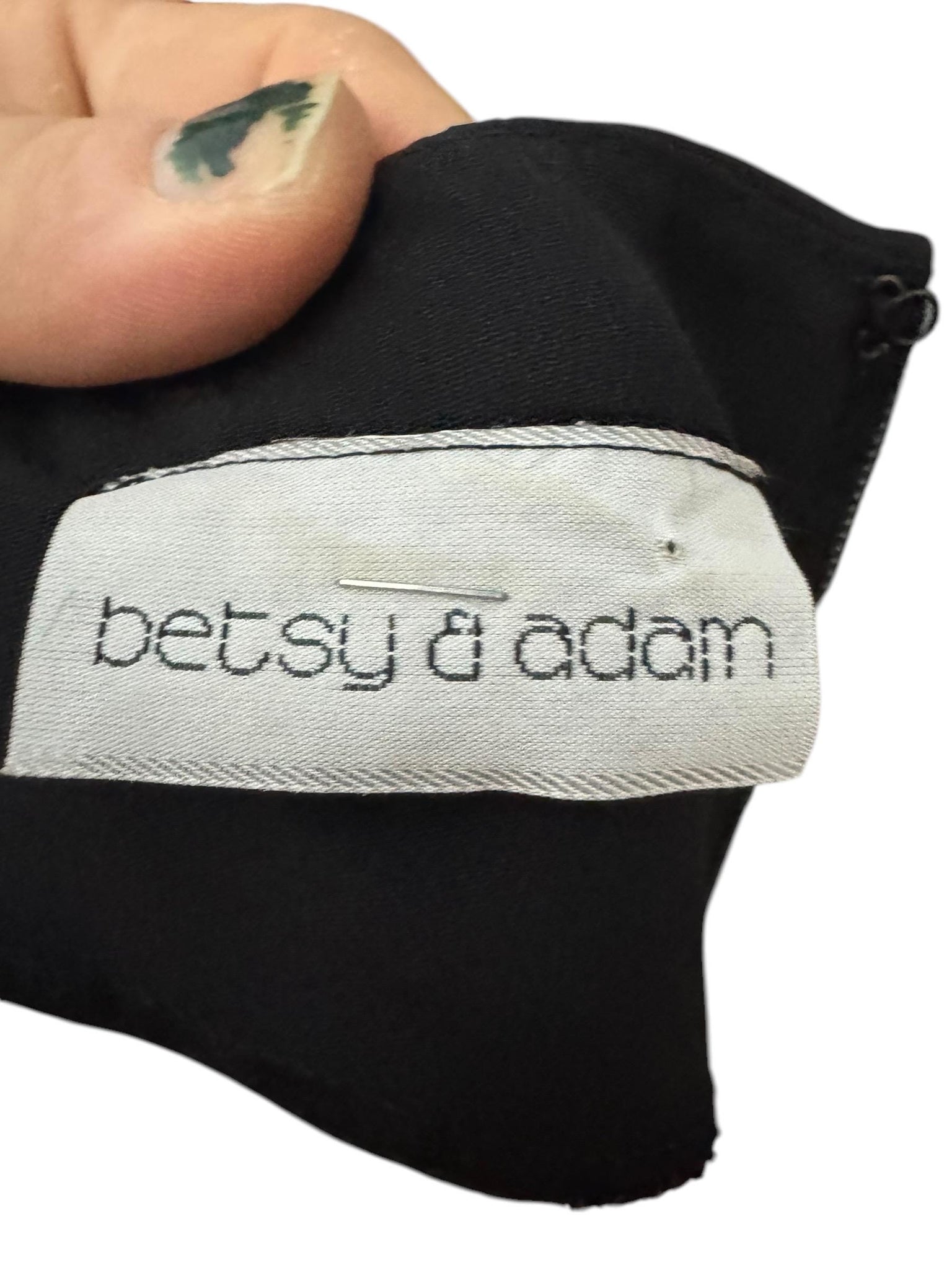 Vintage 80's black ruffle dress L Betsy Adams