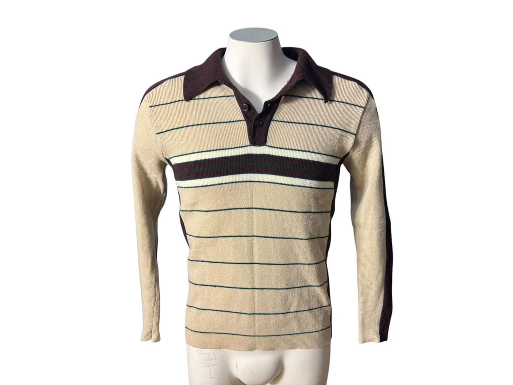 Vintage 70's men’s brown striped sweater M