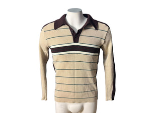 Vintage 70's men’s brown striped sweater M