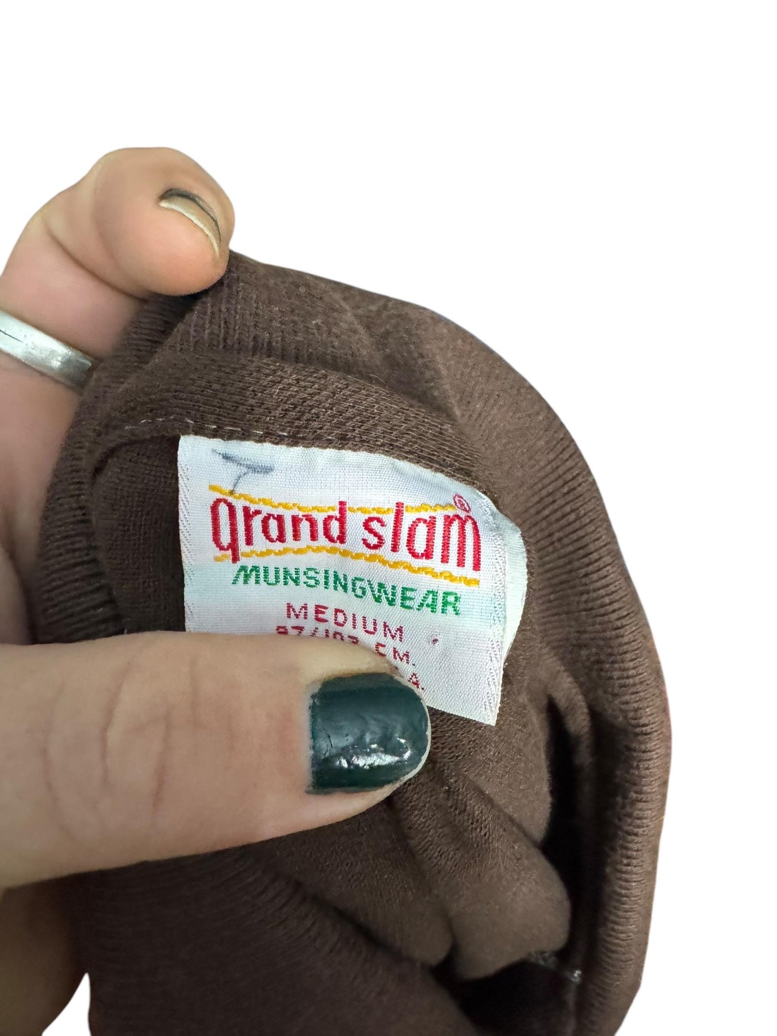 Vintage 70's brown men's polo shirt M Munsingwear