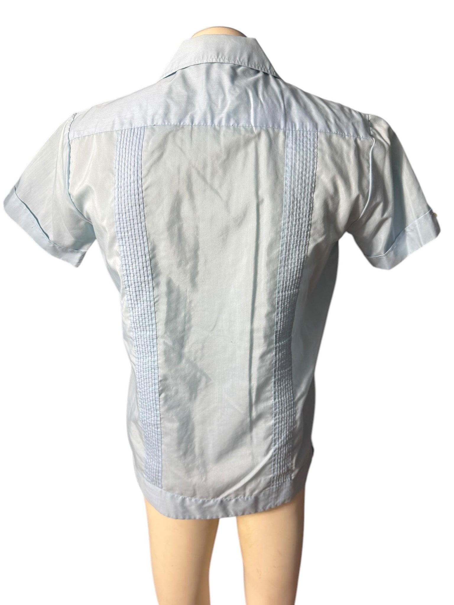 Vintage blue mexican wedding shirt S Nassau