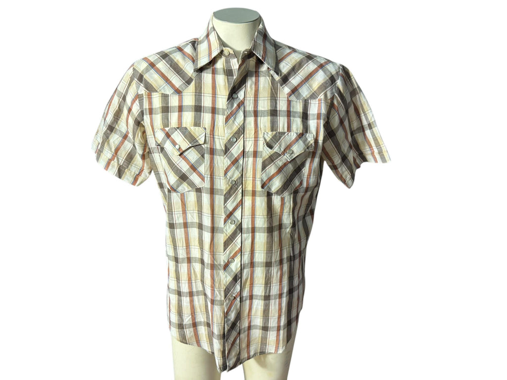 Vintage 70's Envoy western plaid shirt M