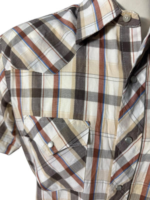 Vintage 70's Envoy western plaid shirt M