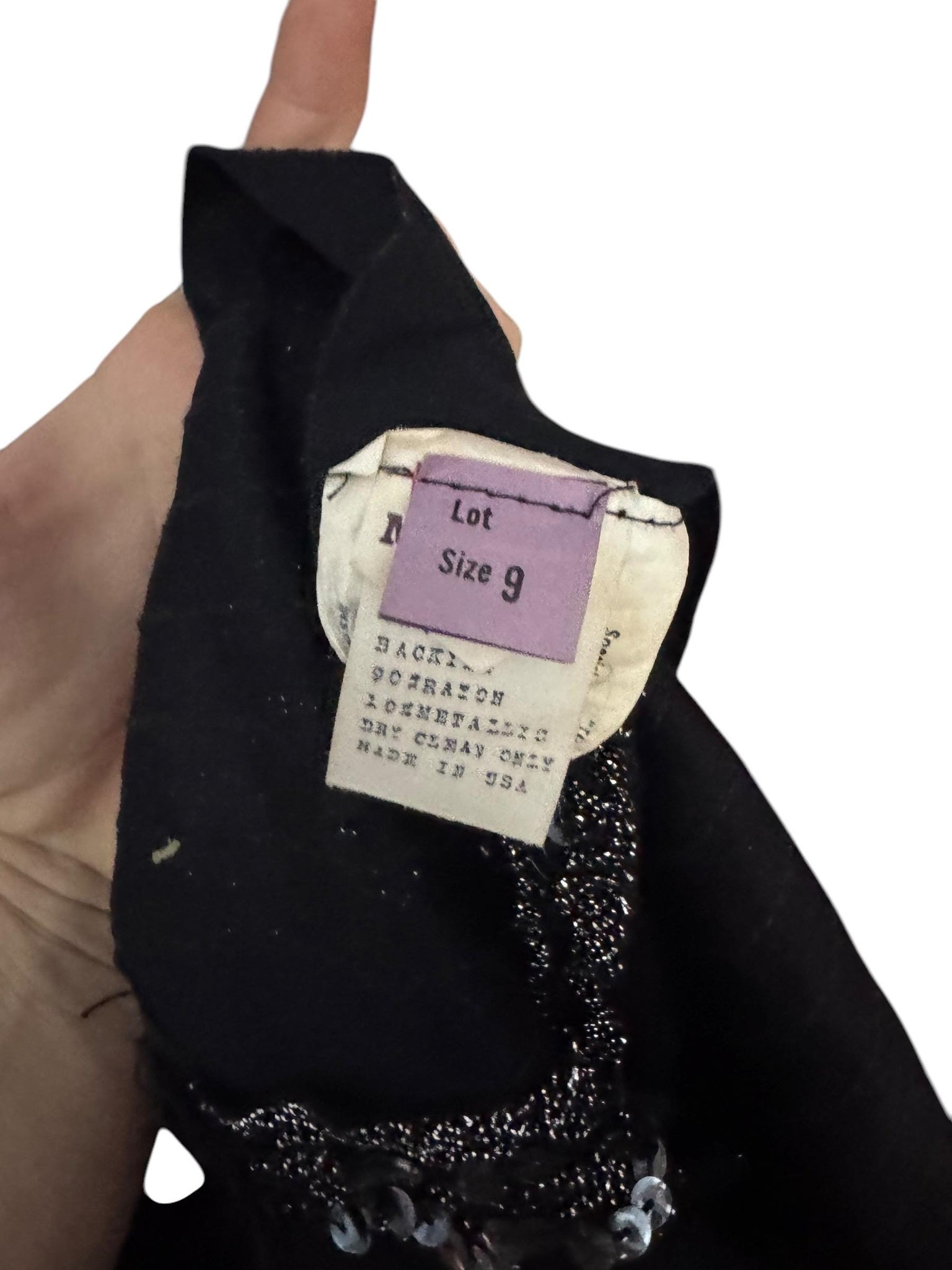 Vintage 80's black & silver sequin dress M
