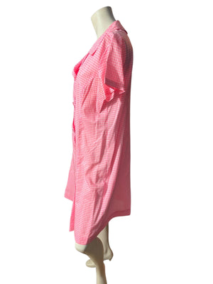 Vintage 60's pink check day dress L