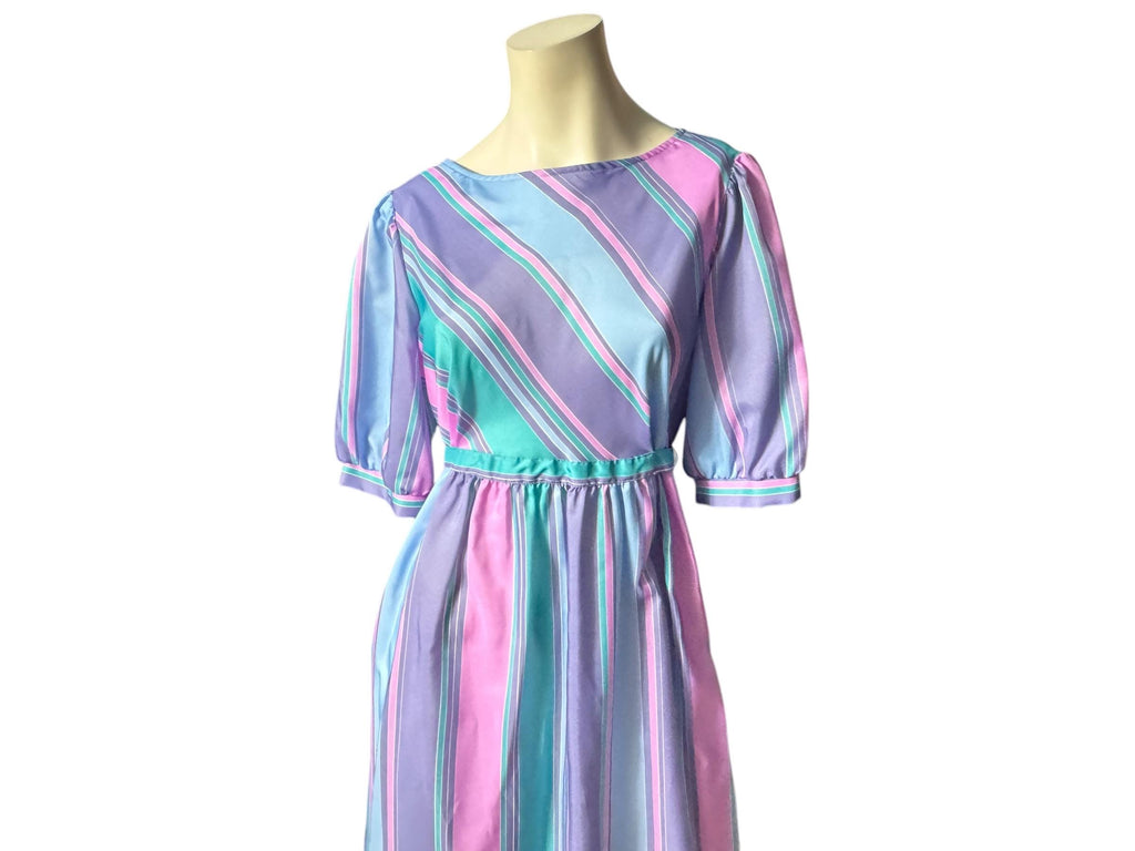 Vintage 80's Puccini purple striped dress M