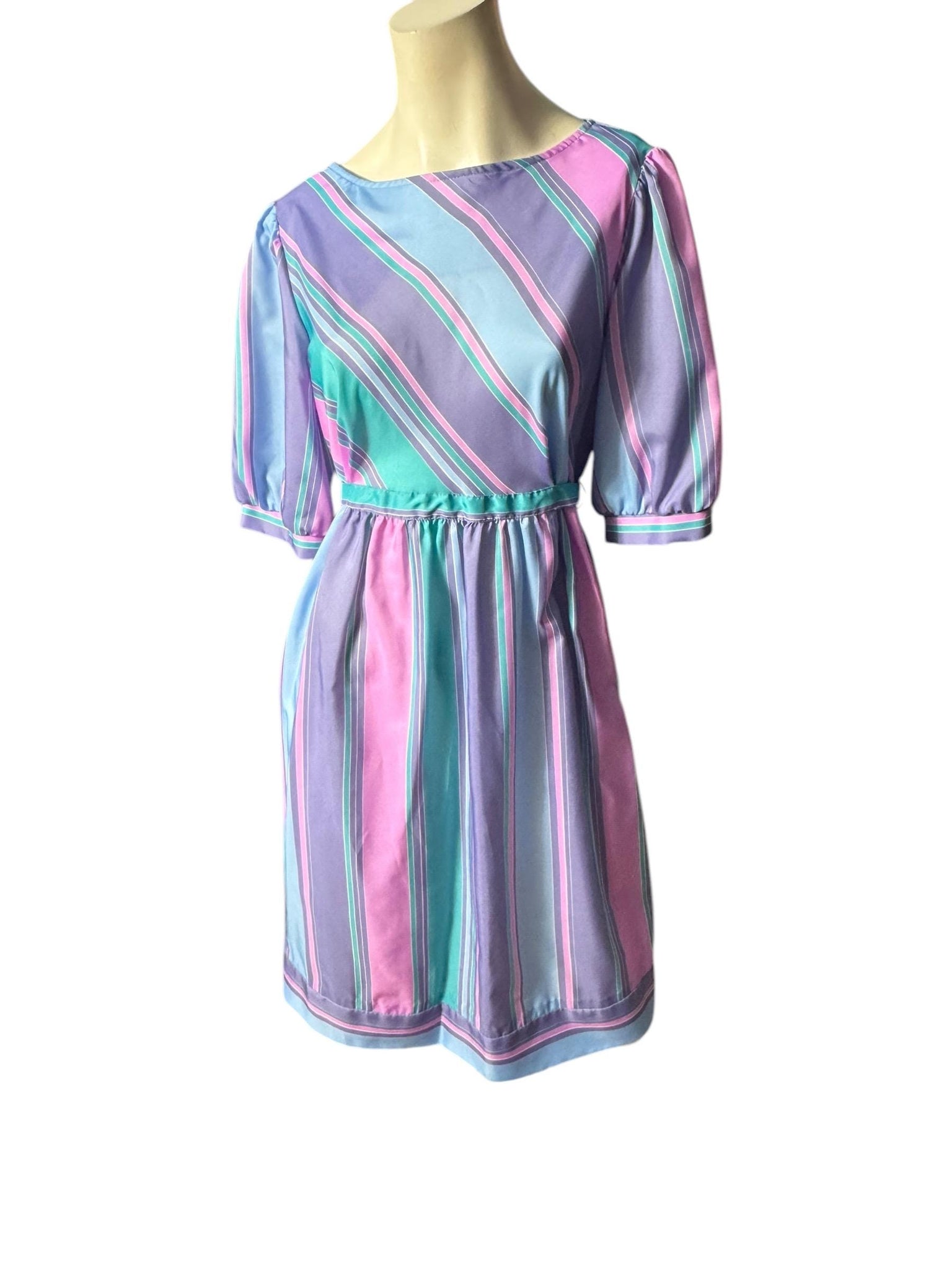 Vintage 80's Puccini purple striped dress M