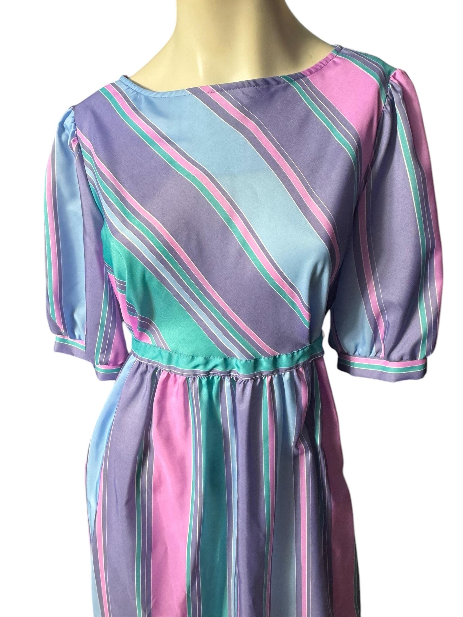 Vintage 80's Puccini purple striped dress M