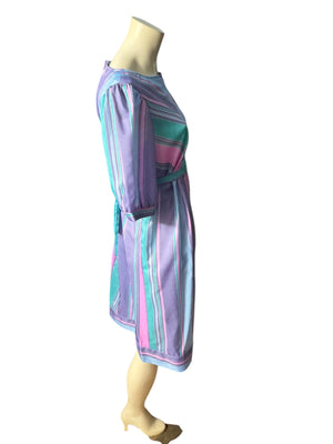 Vintage 80's Puccini purple striped dress M