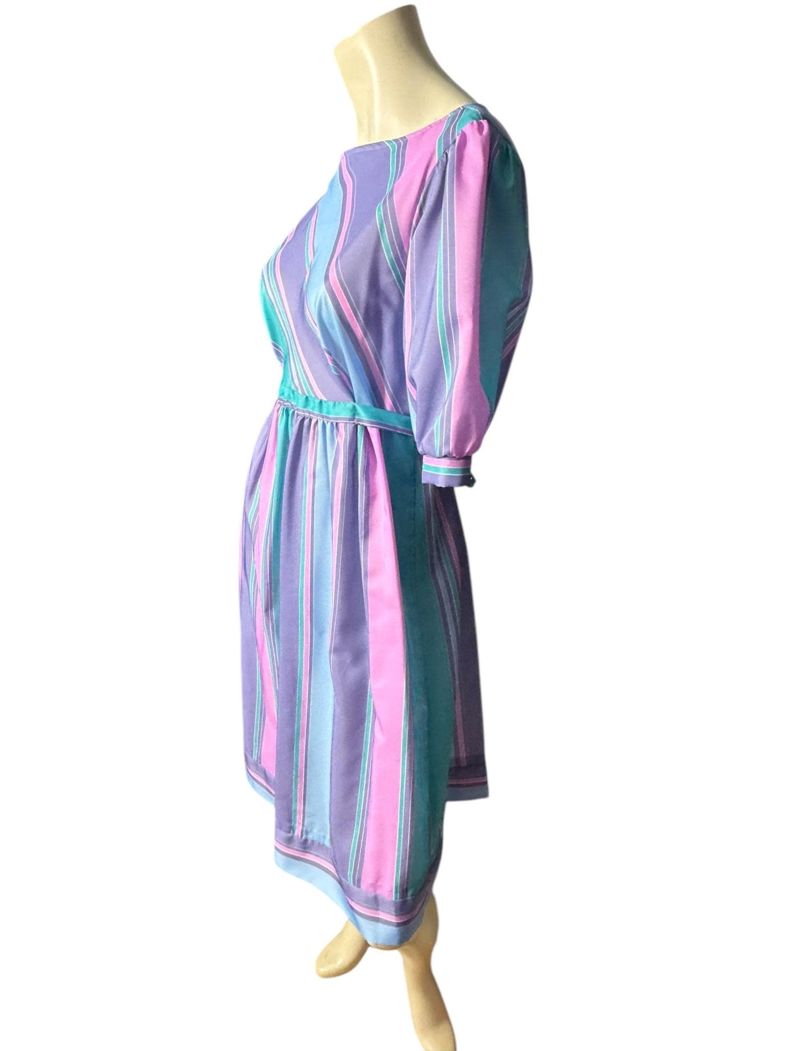 Vintage 80's Puccini purple striped dress M