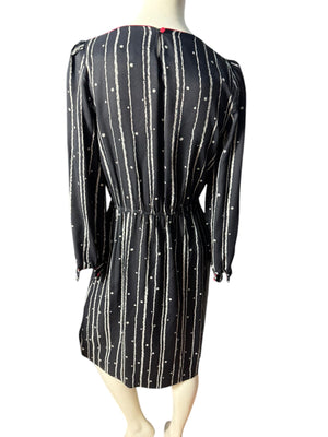 Vintage 80's black white red dress M Kardessa