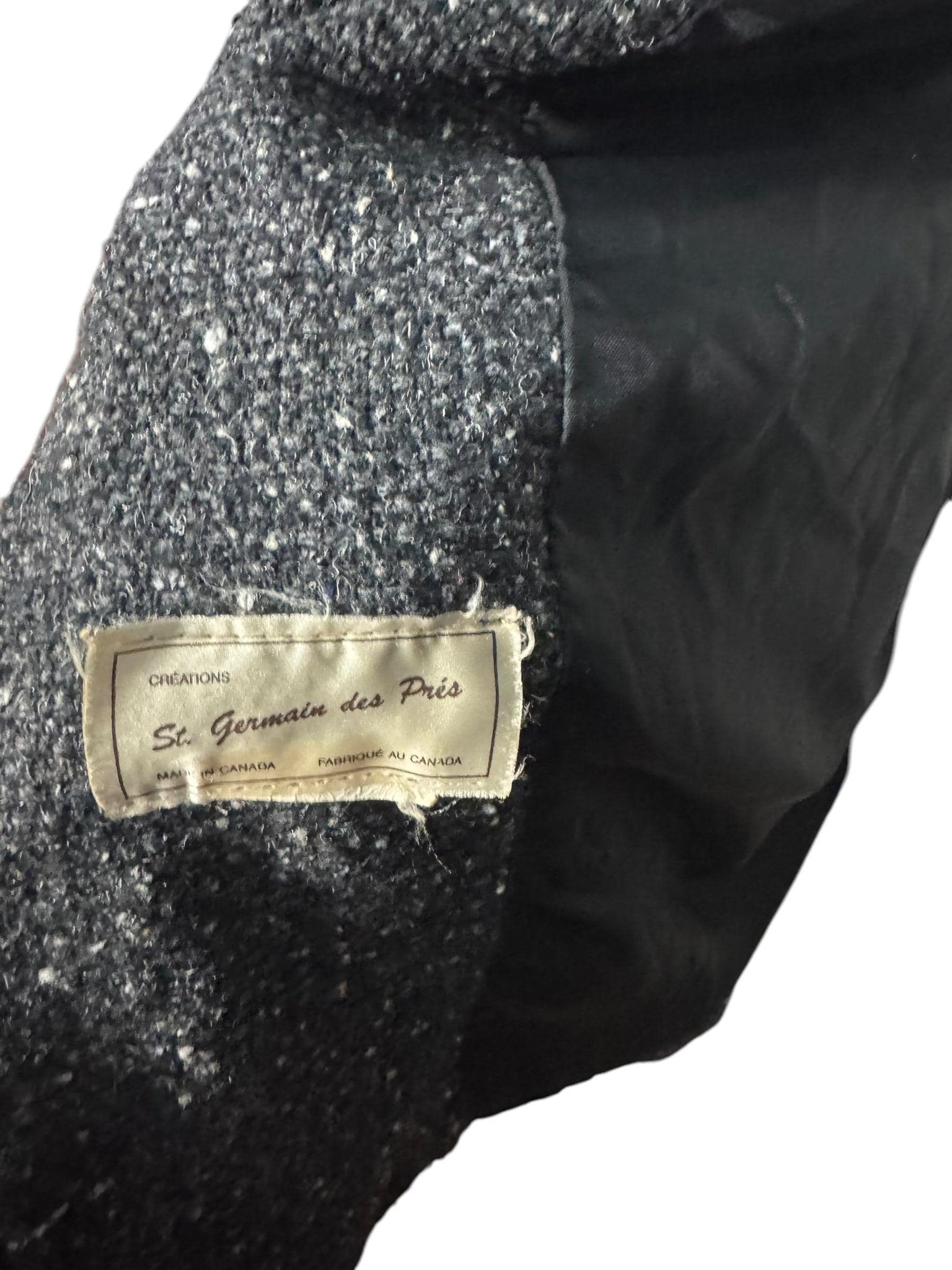 Vintage 80's gray wool and sweater coat M