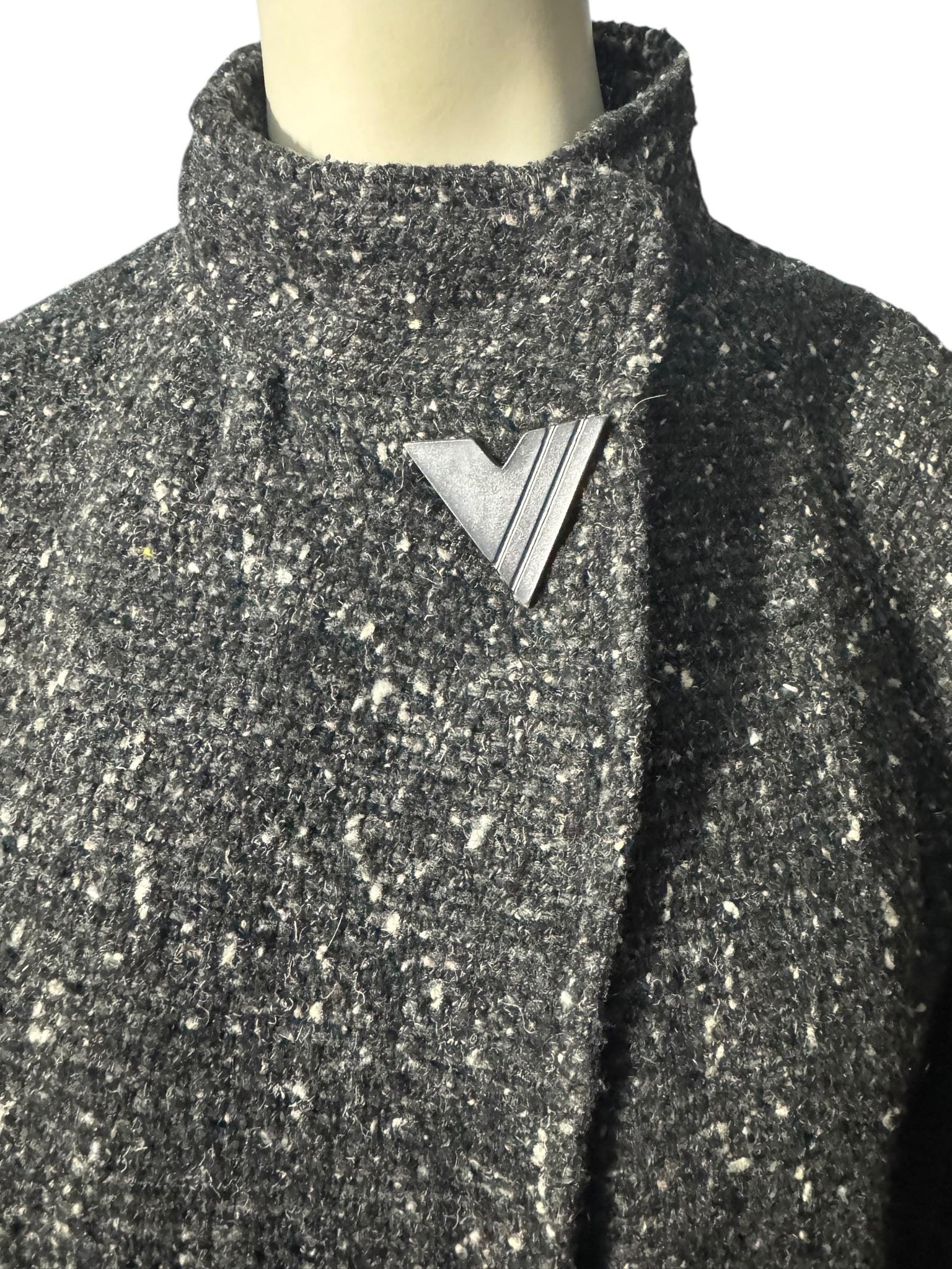 Vintage 80's gray wool and sweater coat M