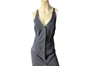 Vintage 80's black jean dress 5/6 S Timeless Tickets
