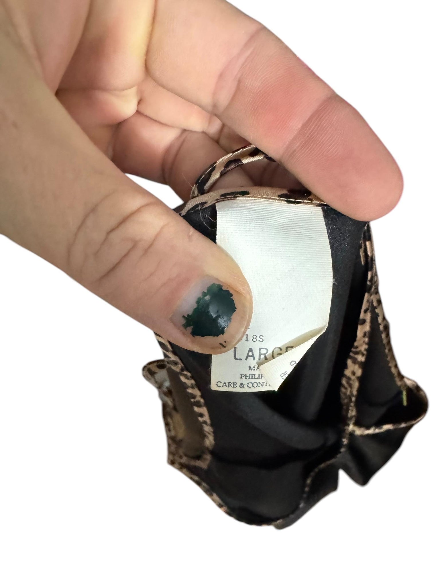 Vintage 80's black & leopard long nightgown L