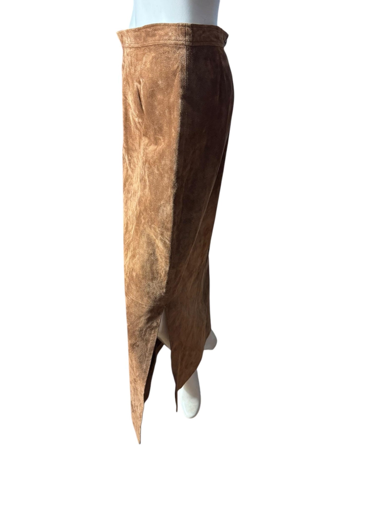 Vintage 80's brown suede long skirt 10 Charter Club