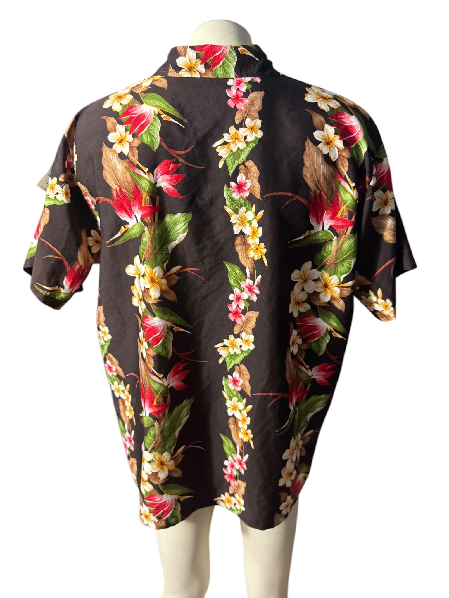 Vintage 70's brown Hawaiian shirt tiki XL 2XL