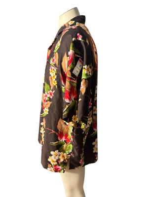 Vintage 70's brown Hawaiian shirt tiki XL 2XL