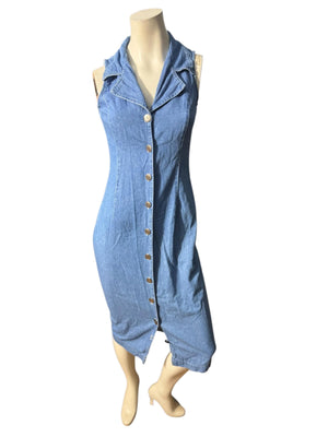 Vintage 80's blue jean dress 4 Carol Anderson