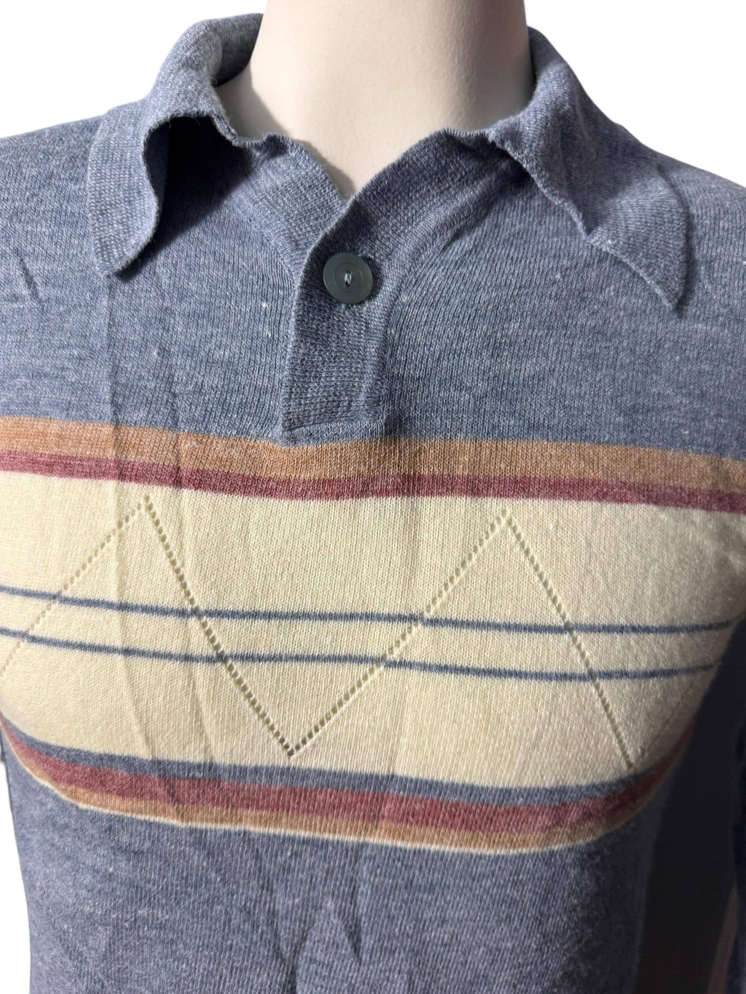 Vintage 70's men's collared sweater M Barclay