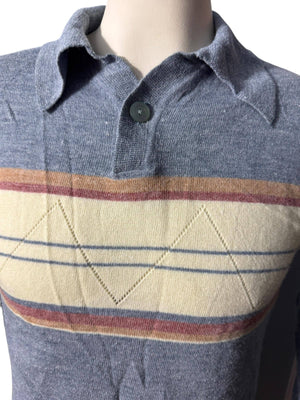 Vintage 70's men's collared sweater M Barclay