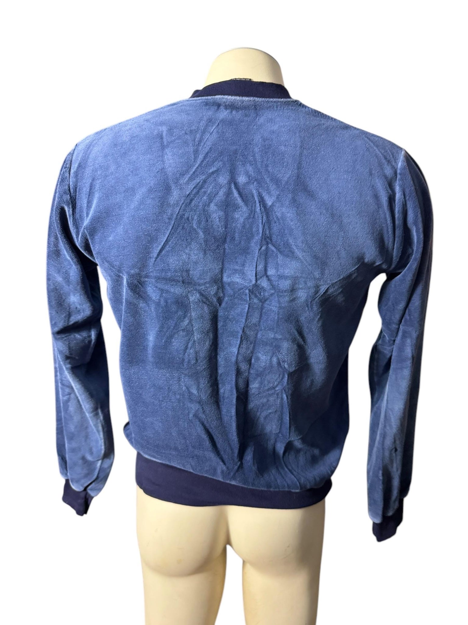 Vintage 70's men's blue velour shirt M Campus