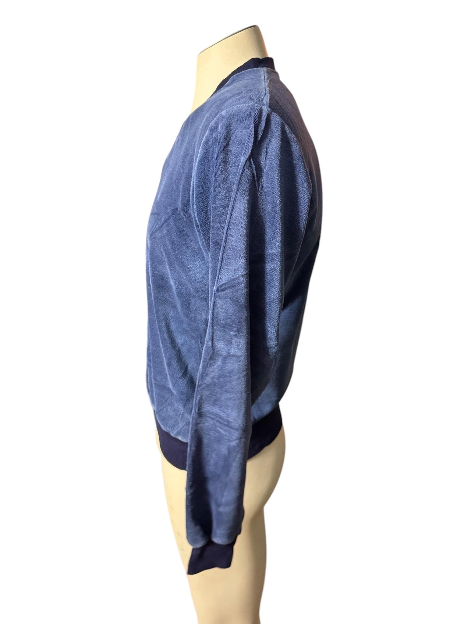 Vintage 70's men's blue velour shirt M Campus