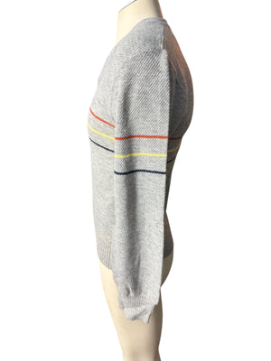 Vintage 70's men's gray striped sweater M