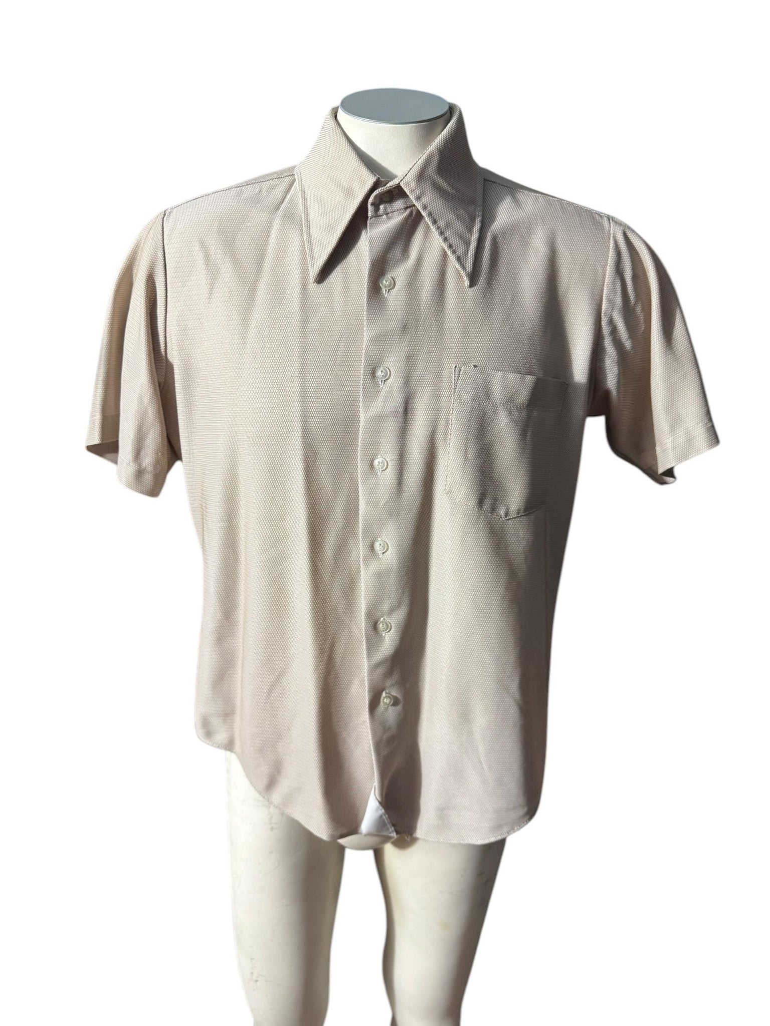 Vintage 70’s mod polyester shirt M/L 16 William Gary