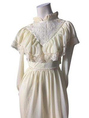 Vintage 70's prairie dress S wedding