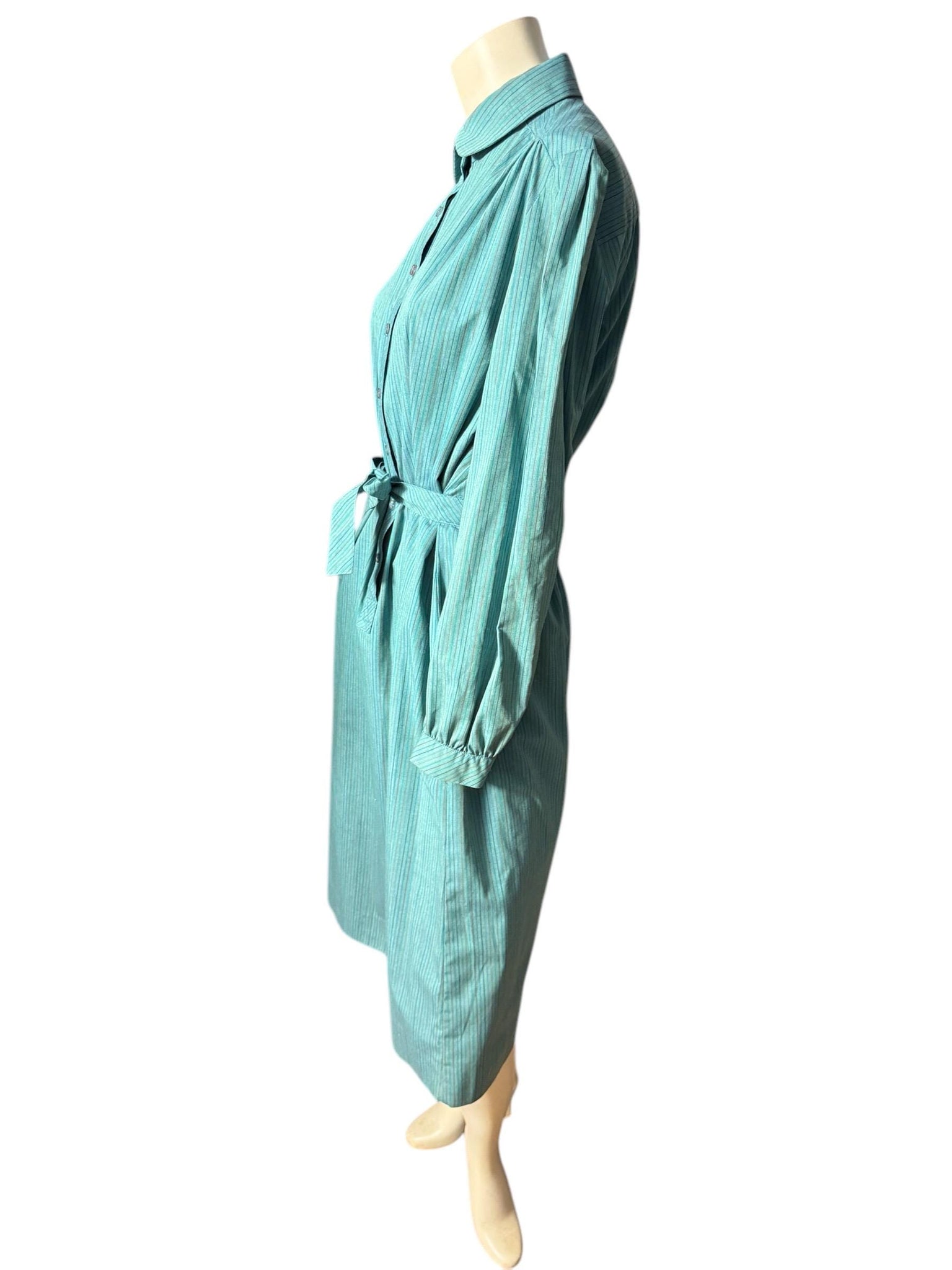 Vintage 80’s striped blue shirt dress 16 Schrader Sport
