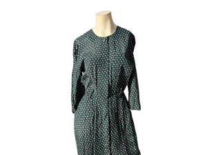 Vintage 80's navy polka dot dress M REO Originals