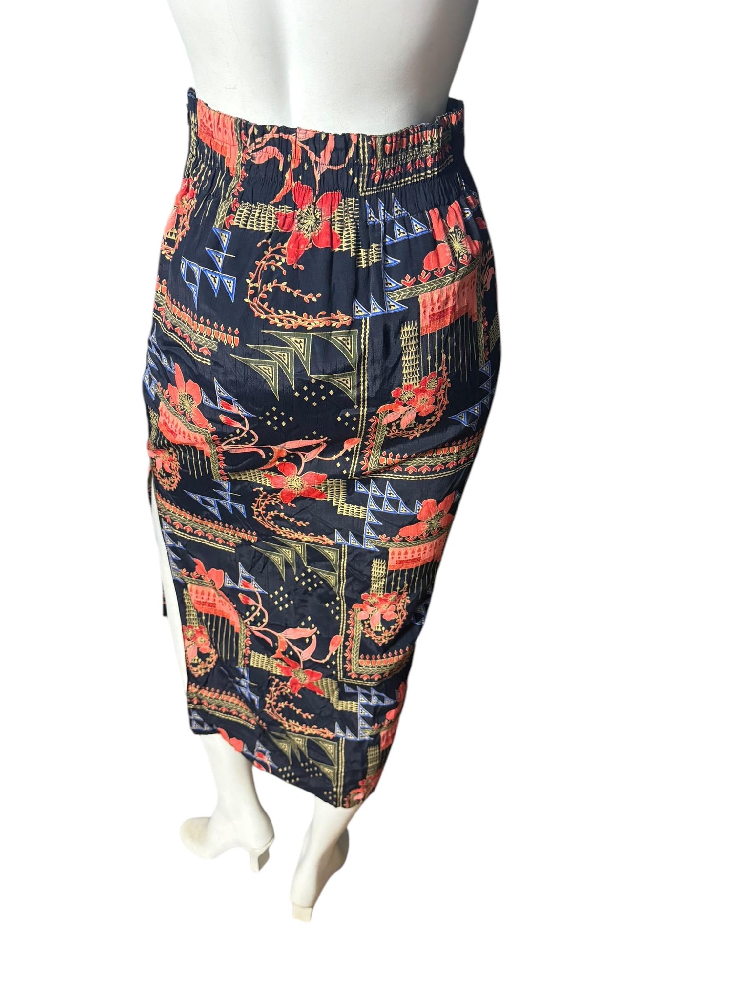 Vintage 80's Platinum skirt & top S M rayon