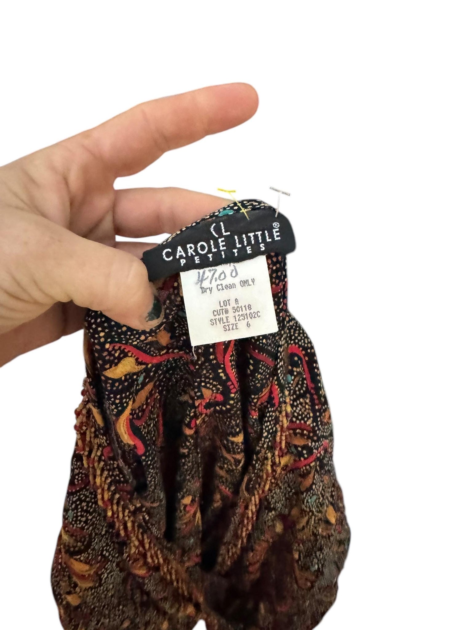 Vintage Carole Little skirt & top 6 M rayon