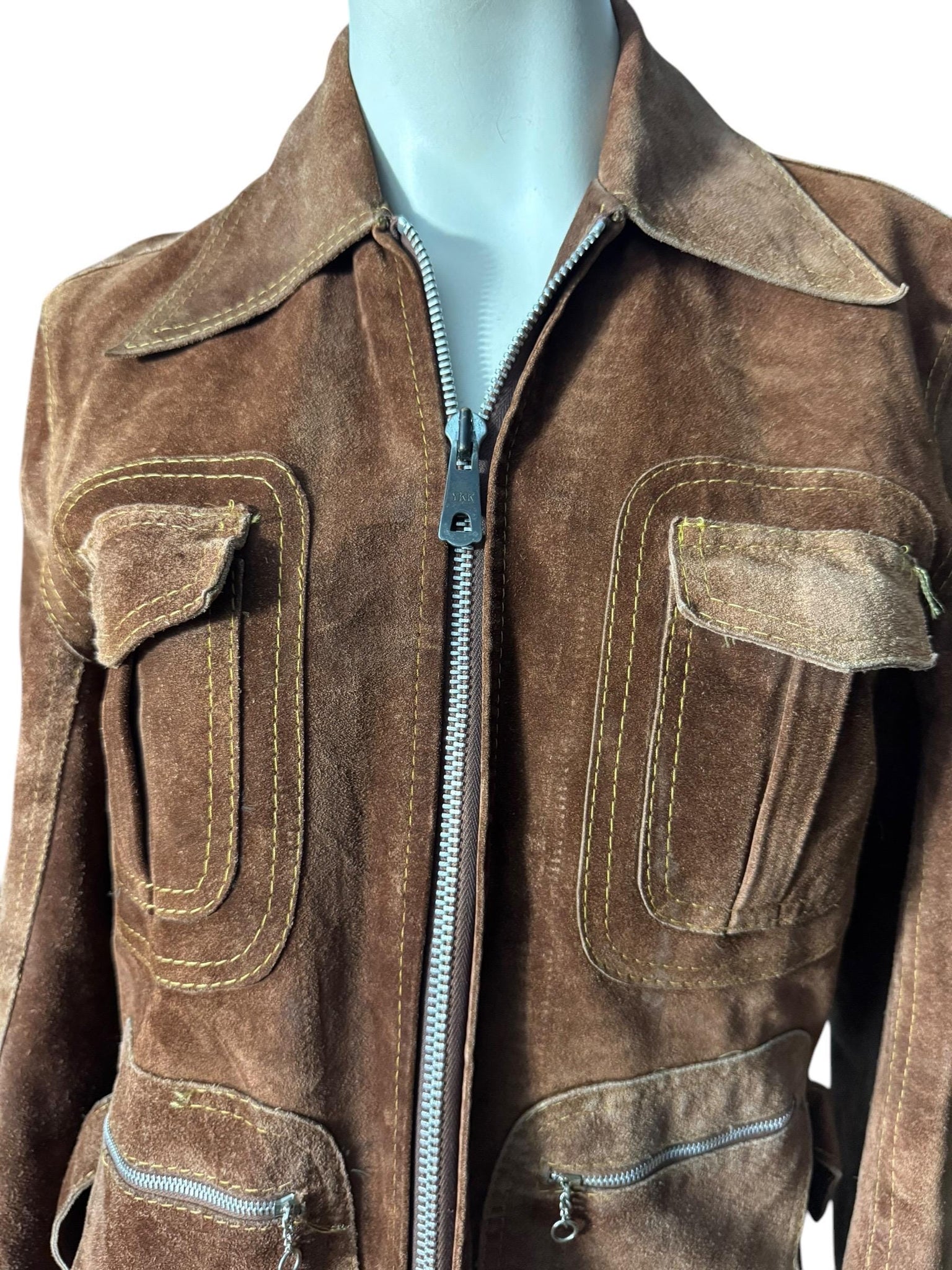 Vintage 70’s brown suede leather jacket 36 S