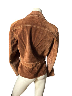 Vintage 70’s brown suede leather jacket 36 S