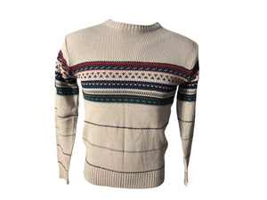 Vintage 70's men's brown striped sweater M Kennington