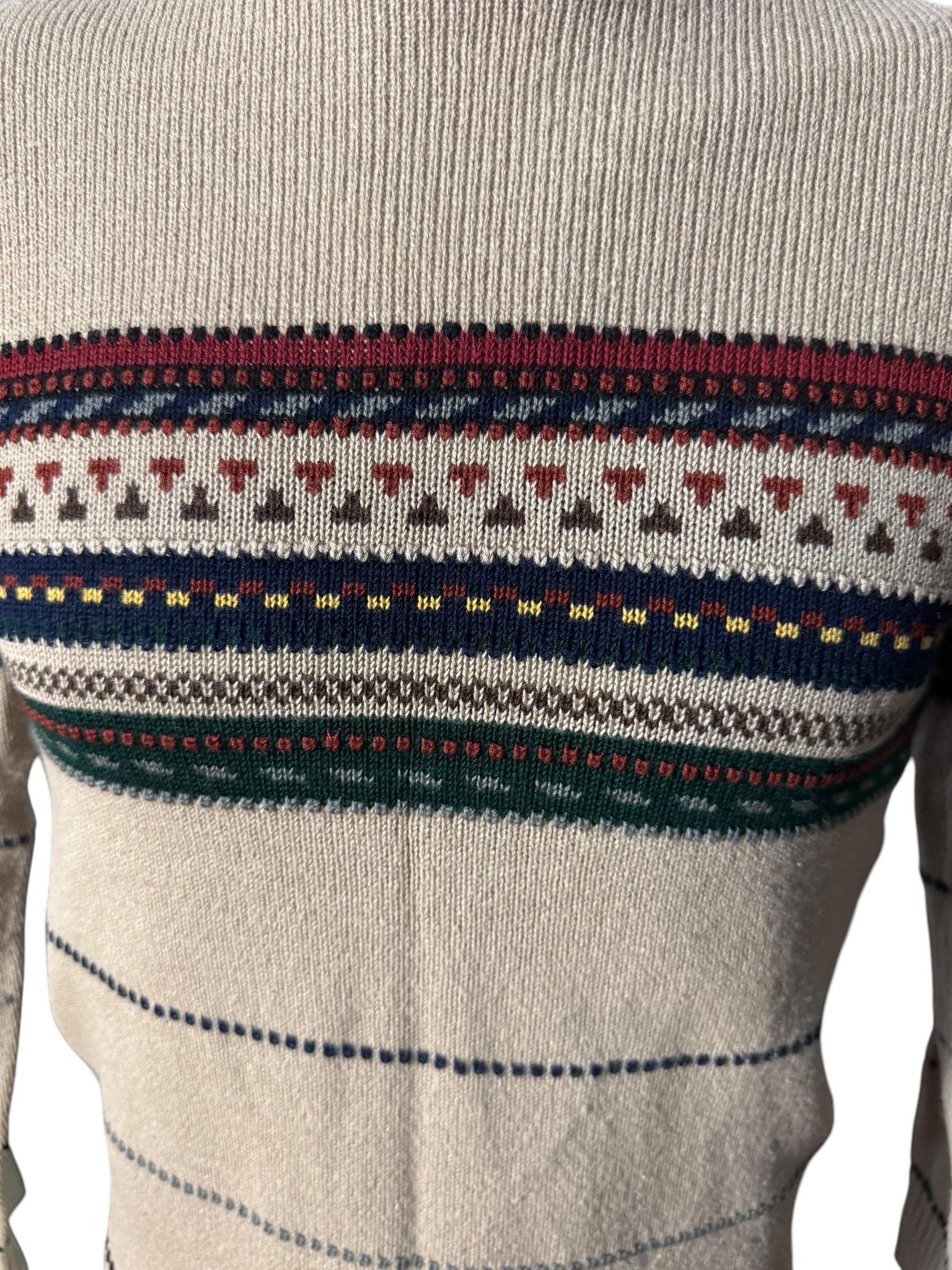 Vintage 70's men's brown striped sweater M Kennington